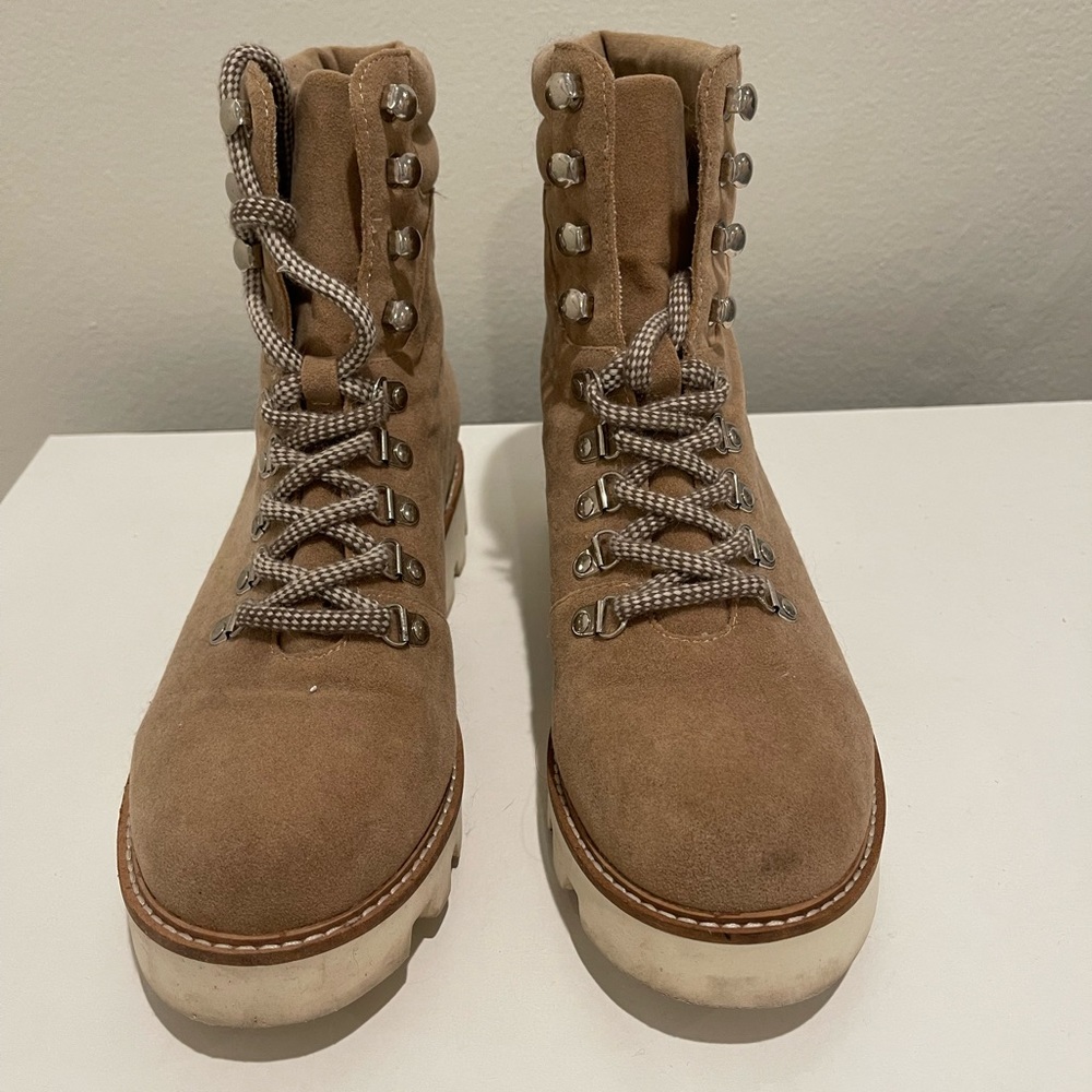 Suede lace up booties